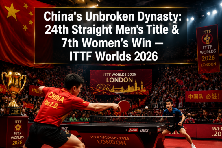 China’s Unbroken Dynasty: Men’s 24th Straight Title and Women’s 7th Consecutive Win at ITTF Worlds 2026 Finals